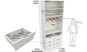 Ver imagem 1 de Armário Misto Colmeia Arara M25 100% Mdf Roupeiro Closet - Branco
