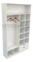 Ver imagem 1 de Armário Colmeia Cabideiro Gaveta Mayara M2 100% Mdf Closet - Branco