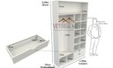Ver imagem 2 de Armário Colmeia Cabideiro Gaveta Mayara M2 100% Mdf Closet - Branco