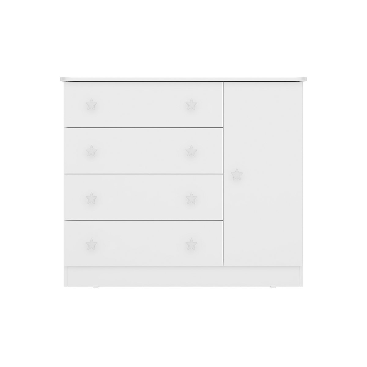 Comoda Sapateira Infantil 1 Porta e 4 Gavetas Brilhar Q01 Branco - ADJ Decor - 6