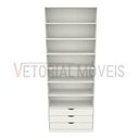 Ver imagem 4 de Guarda Roupa Closet Solteiro Gaveta Prateleira M26 100% Mdf Closet Roupeiro - Branco
