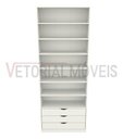 Ver imagem 4 de Guarda Roupa Closet Solteiro Gaveta Prateleira M26 100% Mdf Closet Roupeiro - Branco