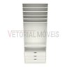 Guarda Roupa Closet Solteiro  Gaveta Prateleira M26 100% Mdf Closet Roupeiro - Branco - 3