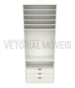 Ver imagem 3 de Guarda Roupa Closet Solteiro Gaveta Prateleira M26 100% Mdf Closet Roupeiro - Branco