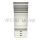 Ver imagem 3 de Guarda Roupa Closet Solteiro Gaveta Prateleira M26 100% Mdf Closet Roupeiro - Branco