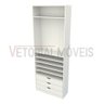 Guarda Roupa Closet Solteiro  Gaveta Prateleira M26 100% Mdf Closet Roupeiro - Branco - 5