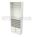 Ver imagem 5 de Guarda Roupa Closet Solteiro Gaveta Prateleira M26 100% Mdf Closet Roupeiro - Branco