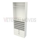 Ver imagem 5 de Guarda Roupa Closet Solteiro Gaveta Prateleira M26 100% Mdf Closet Roupeiro - Branco
