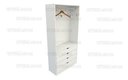 Ver imagem 3 de Armário Misto Gaveta Arara M27 100% Mdf Roupeiro Closet - Branco