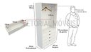 Ver imagem 1 de Armário Misto Gaveta Arara M27 100% Mdf Roupeiro Closet - Branco