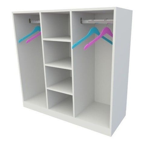 Armário Colmeia Cabideiro Montessoriano M2 100% Mdf Closet - Branco