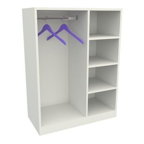 Armário Infantil Cabideiro Montessoriano M3 100% Mdf Closet - Branco