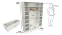 Ver imagem 1 de Armário Colmeia Cabideiro Gaveta 1,40m Closet, loja - Branco