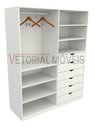 Ver imagem 3 de Armário Arara Gaveta Verônica M5 100% Mdf Roupeiro Closet - Branco