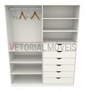 Ver imagem 2 de Armário Arara Gaveta Verônica M5 100% Mdf Roupeiro Closet - Branco