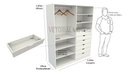 Ver imagem 1 de Armário Arara Gaveta Verônica M5 100% Mdf Roupeiro Closet - Branco