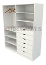 Ver imagem 5 de Armário Arara Gaveta Verônica M5 100% Mdf Roupeiro Closet - Branco