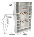 Ver imagem 1 de Armário Colmeia Cabideiro M9 100% Mdf Closet Roupas Loja - Branco