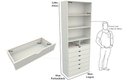 Ver imagem 1 de Armário Misto Prateleira Gaveteiro M33+4 Pés Base U - Branco