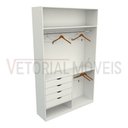 Ver imagem 4 de Armário Arara Gaveta Milena M2 100% Mdf Closet Lojas Sapato - Branco