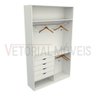 Armário Arara Gaveta Milena M2 100% Mdf Closet Lojas Sapato - Branco - 4