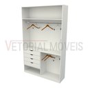 Ver imagem 3 de Armário Arara Gaveta Milena M2 100% Mdf Closet Lojas Sapato - Branco