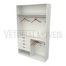 Armário Arara Gaveta Milena M2 100% Mdf Closet Lojas Sapato - Branco - 3