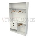 Ver imagem 3 de Armário Arara Gaveta Milena M2 100% Mdf Closet Lojas Sapato - Branco