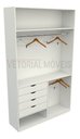 Ver imagem 1 de Armário Arara Gaveta Milena M2 100% Mdf Closet Lojas Sapato - Branco