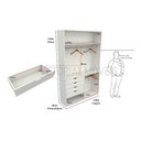 Ver imagem 2 de Armário Arara Gaveta Milena M2 100% Mdf Closet Lojas Sapato - Branco