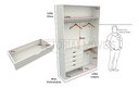Ver imagem 2 de Armário Arara Gaveta Milena M2 100% Mdf Closet Lojas Sapato - Branco