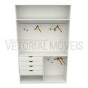 Ver imagem 5 de Armário Arara Gaveta Milena M2 100% Mdf Closet Lojas Sapato - Branco