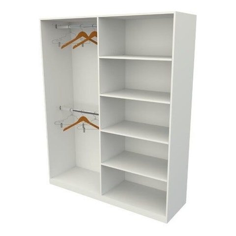 Armário Cabideiro Duplo M13 100% Mdf Arara Prateleira Closet - Branco