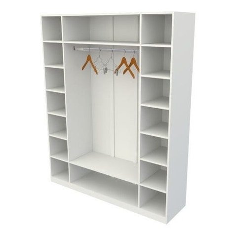 Armário Colmeia Cabideiro M13 100% Mdf Closet Roupa Loja - Branco