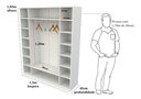 Ver imagem 2 de Armário Colmeia Cabideiro M13 100% Mdf Closet Roupa Loja - Branco