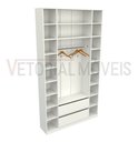 Ver imagem 4 de Armário Colmeia Cabideiro M14 100% Mdf Closet Expositor Loja - Branco