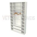 Ver imagem 2 de Armário Colmeia Cabideiro M14 100% Mdf Closet Expositor Loja - Branco