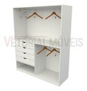 Ver imagem 2 de Armário Arara Gaveta Milena M3 100% Mdf Closet Lojas Sapato - Branco
