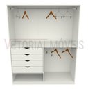 Ver imagem 4 de Armário Arara Gaveta Milena M3 100% Mdf Closet Lojas Sapato - Branco