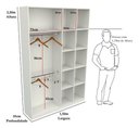 Ver imagem 1 de Armário Colmeia Cabideiro Duplo M14 100% Mdf Loja Closet - Branco