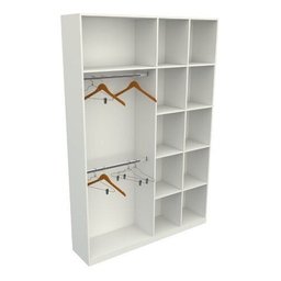 Armário Colmeia Cabideiro Duplo M14 100% Mdf Loja Closet - Branco - 5