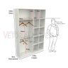 Armário Colmeia Cabideiro Duplo M14 100% Mdf Loja Closet - Branco - 3