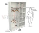 Ver imagem 3 de Armário Colmeia Cabideiro Duplo M14 100% Mdf Loja Closet - Branco