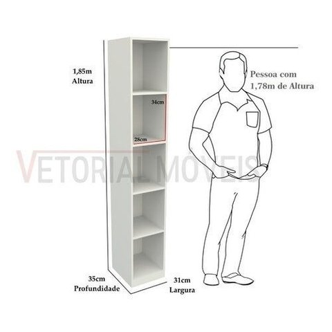 Armário Colmeia Eloisa M6 100% Mdf (closet Lojas Expositor) - Branco