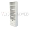 Ver imagem 4 de Armário Colmeia Mirela M9 2m 100% Mdf Closet Expositor Loja - Branco