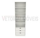 Ver imagem 2 de Armário Colmeia Mirela M9 2m 100% Mdf Closet Expositor Loja - Branco