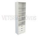 Ver imagem 3 de Armário Colmeia Mirela M9 2m 100% Mdf Closet Expositor Loja - Branco