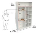 Ver imagem 1 de Armário Colmeia Cabideiro Duplo M12 100% Mdf Roupeiro Closet - Branco