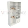 Armário Colmeia Cabideiro Duplo M8 100% Mdf Roupeiro Closet - Branco - 5