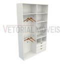 Ver imagem 5 de Armário Colmeia Cabideiro Duplo M8 100% Mdf Roupeiro Closet - Branco